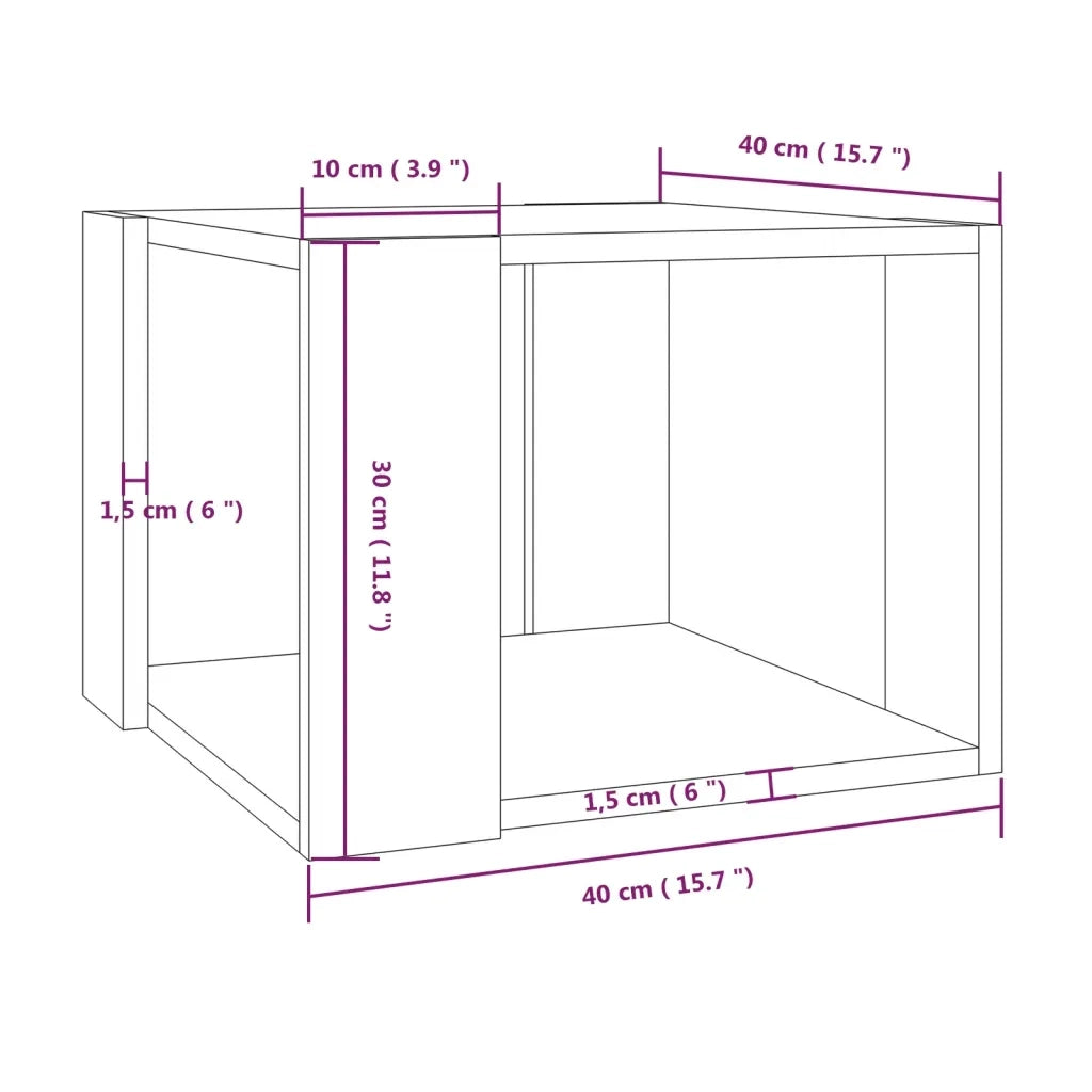 Tavolino Salotto Grigio Sonoma 40x40x30cm Legno Ingegnerizzato 815169