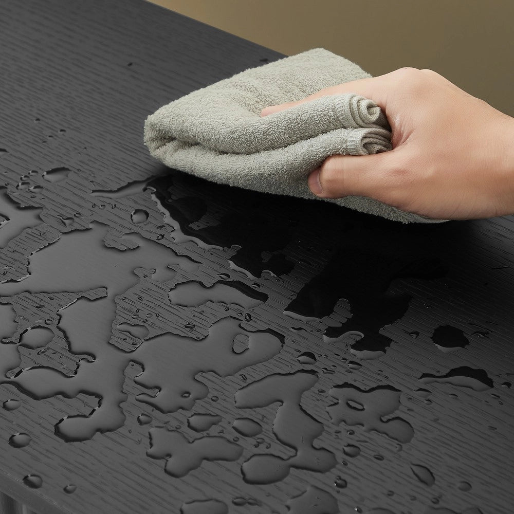 Tavolino Quadrato da Salotto ¨C MINIMAL ¨C Nero Opaco, Struttura Metallo, 80x80x75 cm