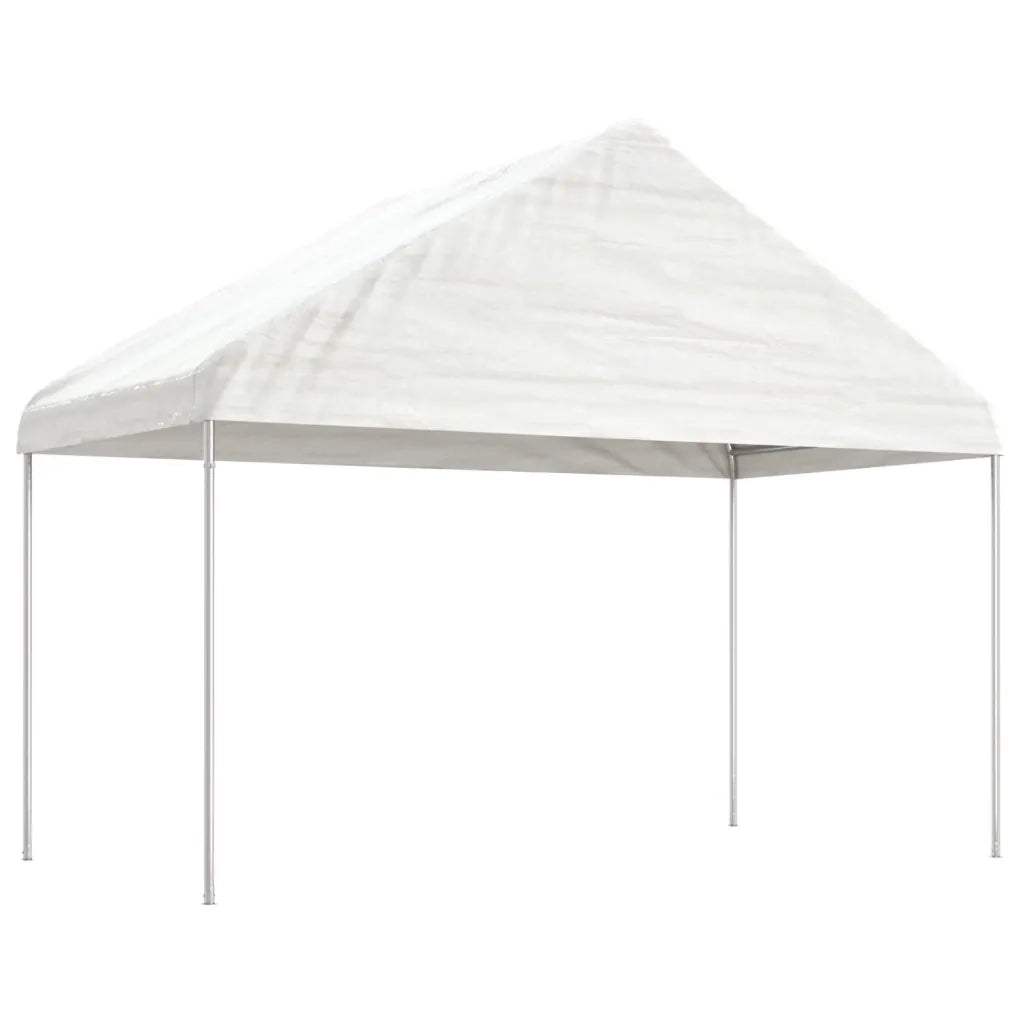 Gazebo con Tetto Bianco 4,08x2,23x3,22 m in Polietilenecod mxl 121302