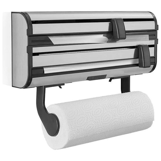 Leifheit 25793 porta asciugamani di carta Supporto per asciugamani di carta a parete Acciaio inox Nero, Acciaio inox