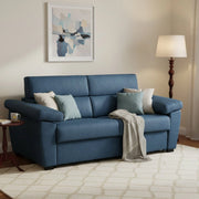 Trino, Divano Letto 3 Posti Sfoderabile Made in Italy, 225x95 cm blu