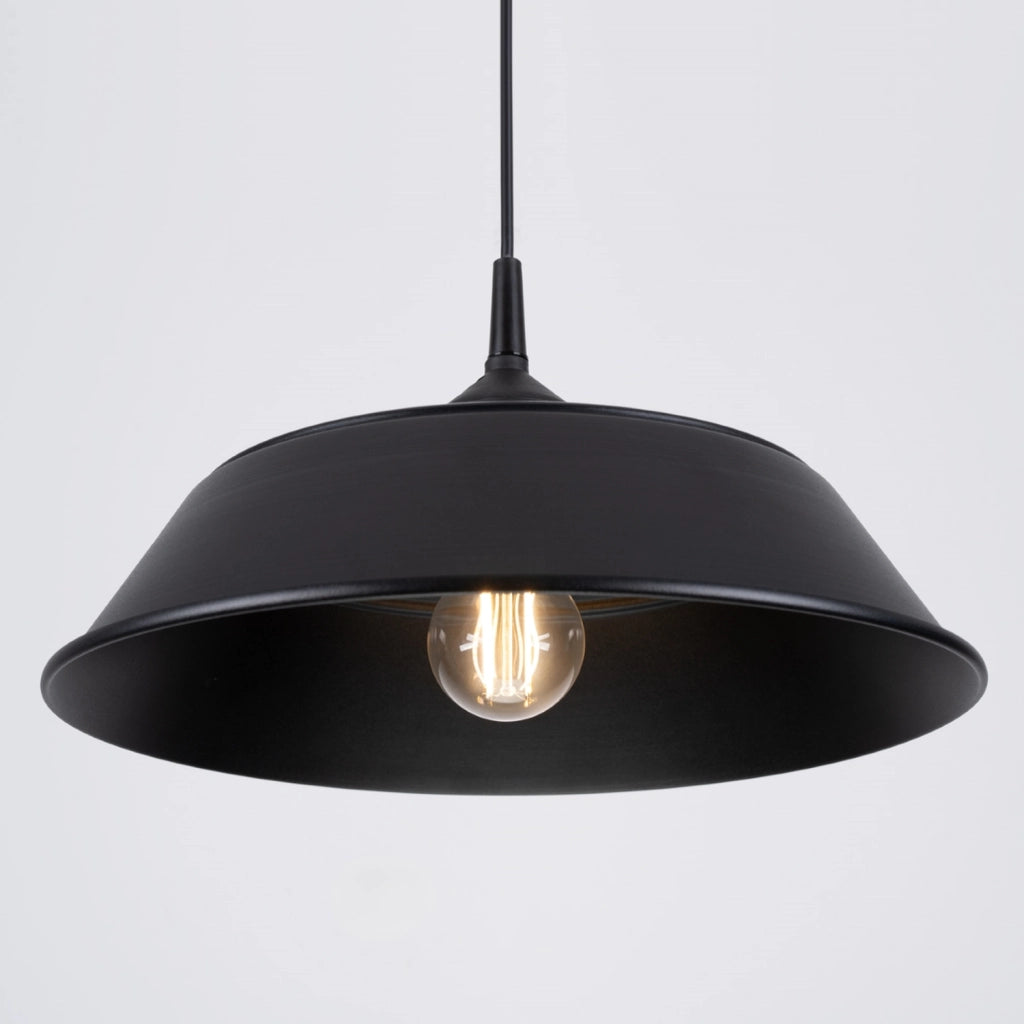 Lampada a sospensione cupola nera DAGMAR E27 Pure Lume