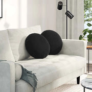 Cuscini per Seduta 2 pcs Nero Ø 40 x 13 cm Velluto