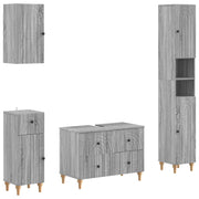 Set di Mobili da Bagno da 4 Pezzi ALKMAAR Sonoma grigio 3417915