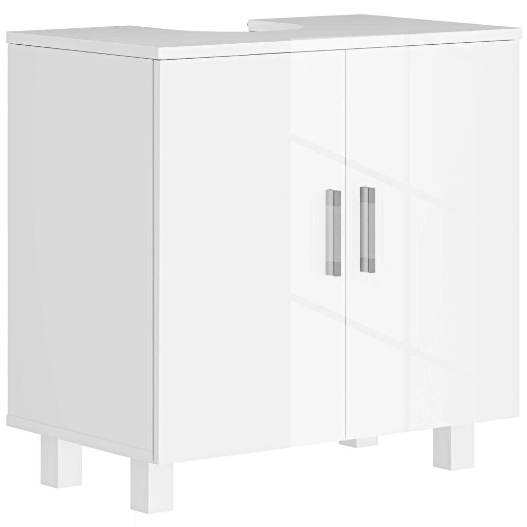 Mobile Sottolavabo Bagno 2 Ante con Ripiano ¨C zephmum ¨C MDF Bianco 60x35x60 cm