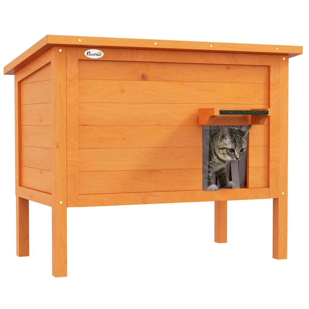 Casetta per Gatti da Esterno ¨C zephmum ¨C Arancione e Verde 85x50x68.5 cm