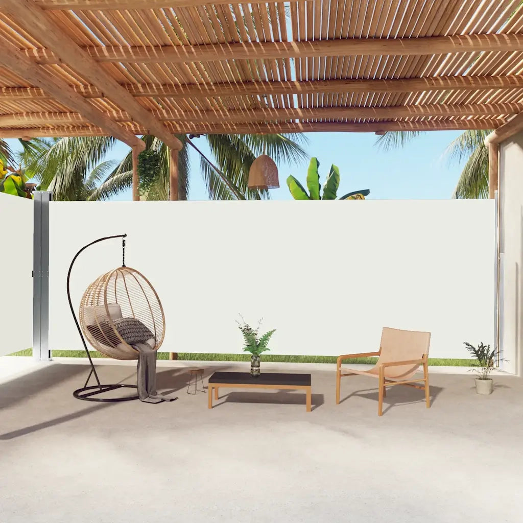 Tenda da Sole Laterale Retrattile-Tenda parasole per balcone per giardino Crema 220x1000 cm 693690