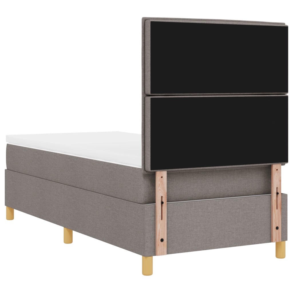 Letto con Box Spring e Materasso Tortora 90x200 cm Tessuto
