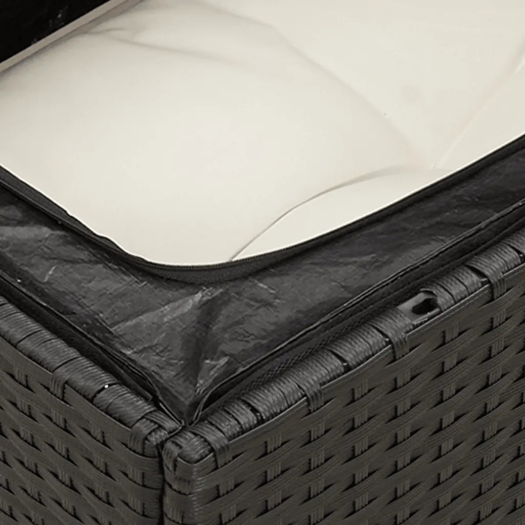 Set Divani da Giardino con Cuscini 7pz Nero Polyrattan 3255881