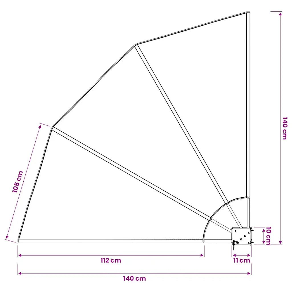 Tenda da Sole | Tenda laterale per Balcone Pieghevole Grigia 140x140 cm