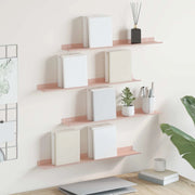 Mensola sospesa 4 pcs Rosa 60 x 8,5 x 2,5 cm Acciaio