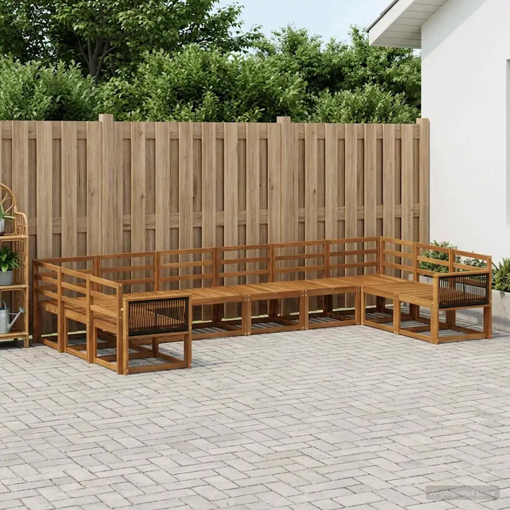 Set di divani da esterno 10 pcs Naturale