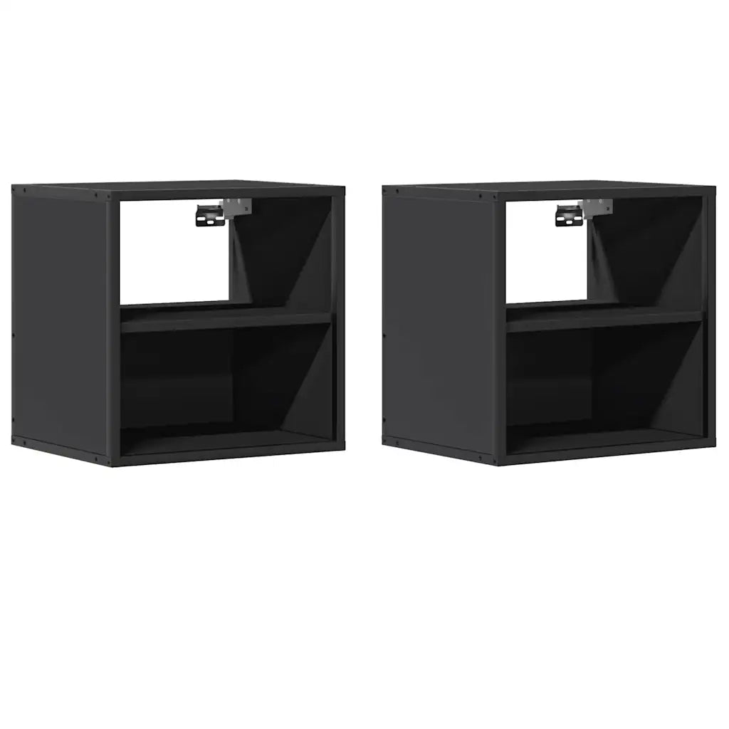 Comodini a Muro 2 pz Nero 40x31x39,5 cm 848745
