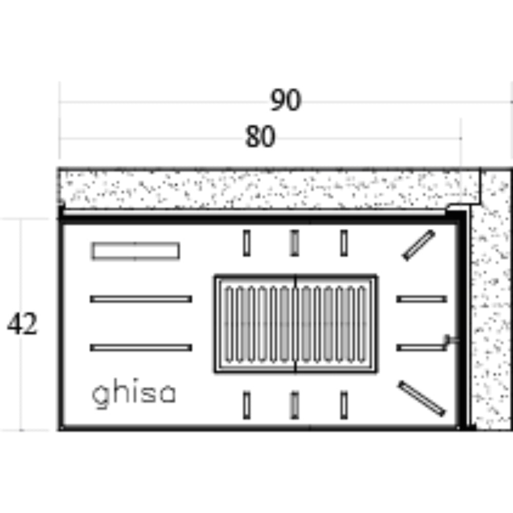 Camino legna prefabbricato ghisa focolare aperto reversibile ds90tgh calore