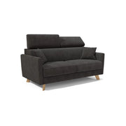 Francy Divano letto matrimoniale con poggiatesta regolabili in tessuto impermeabile e smacchiabile T17 160 cm (mat. 120x197) nero