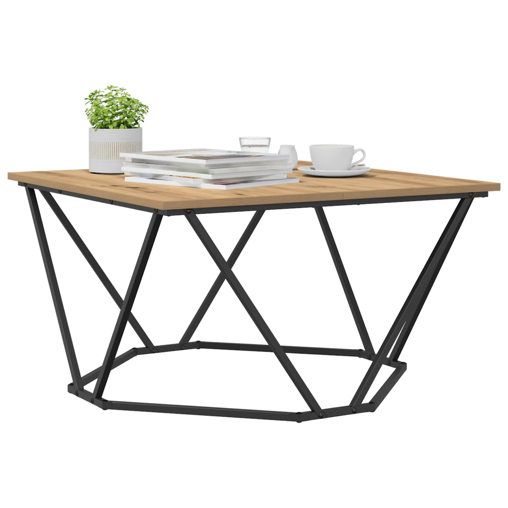 Tavolino da caffÃ¨ Rovere artigianale 80x80x45 cm Legno ingegnerizzato