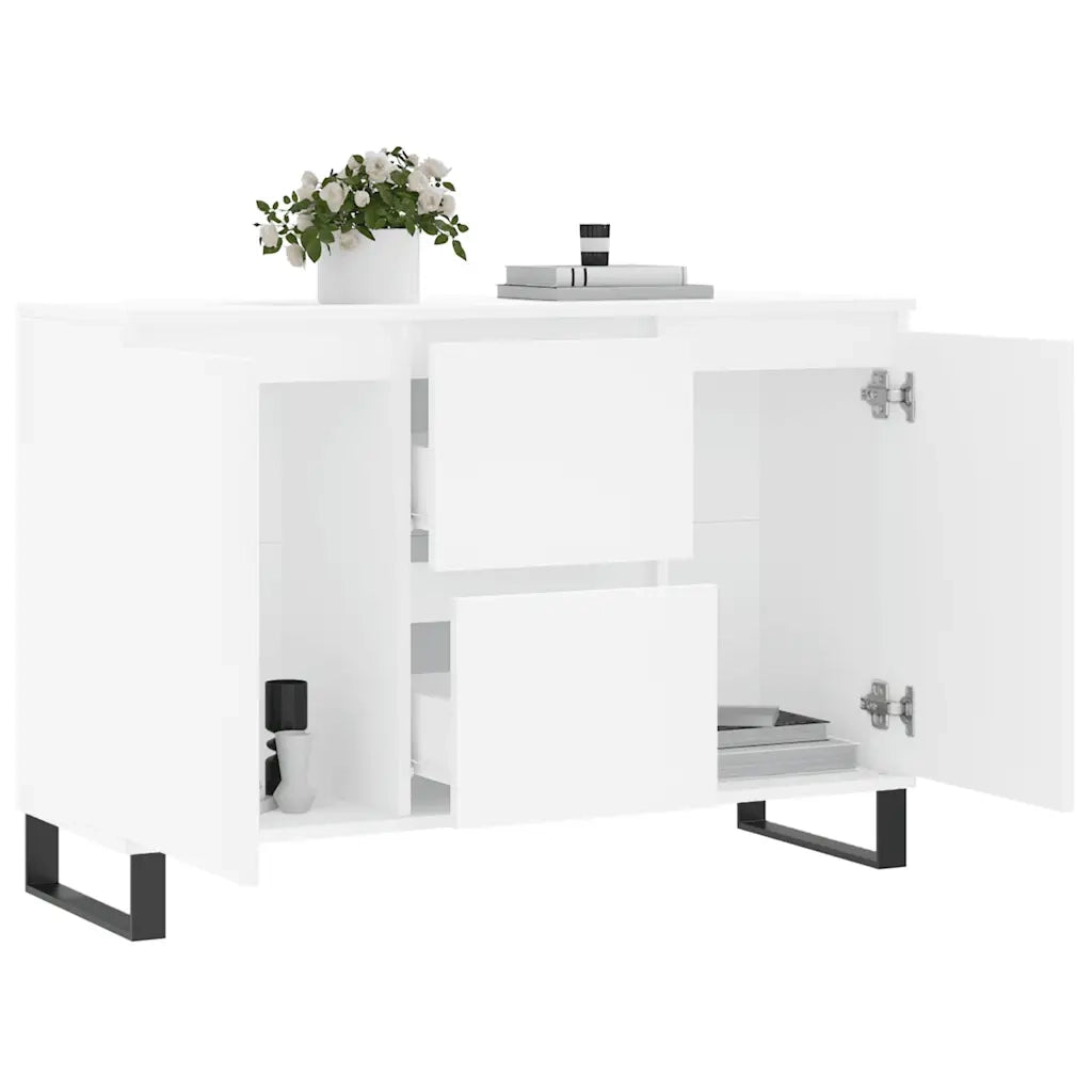Credenza Bianca 101,5x35x70 cm in Legno Multistrato 827212