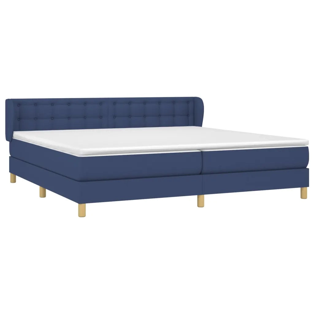 Giroletto a Molle con Materasso Blu 200x200 cm in Tessuto 3127155