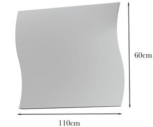 Specchiera da parete Ardin, Made in Italy, Specchio da bagno, cm 110x2h60