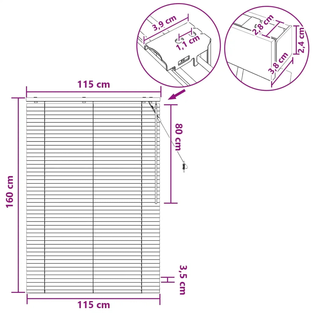 Tenda Veneziana Nero 115 x 160 cm 35 mm 42015494