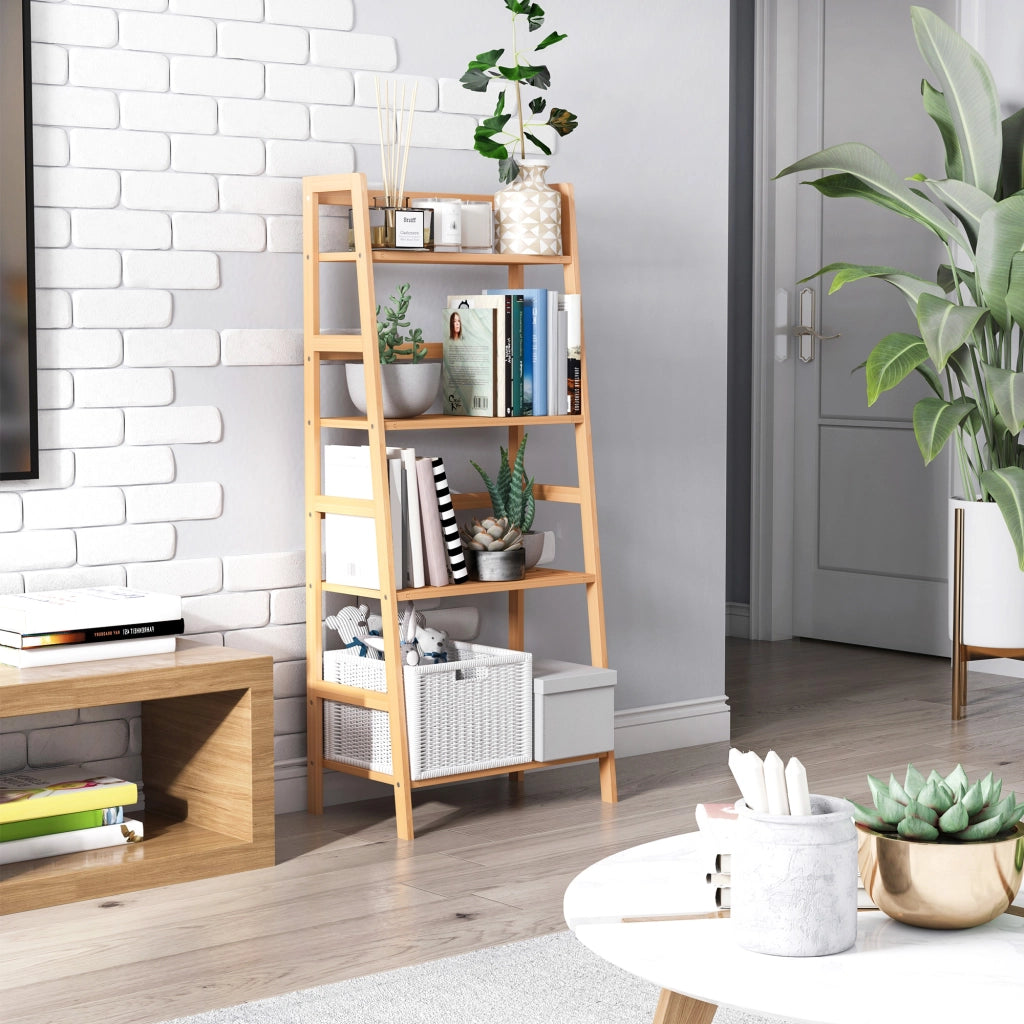Libreria scala a 4 livelli in bamb¨´ ¨C zephmum ¨C 48x31.5x120 cm