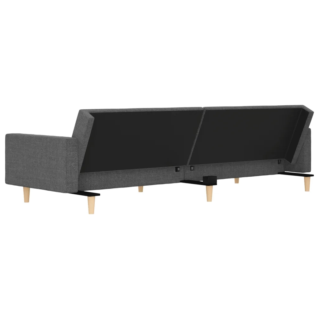 Divano letto | Sof¨¤ letto | Letto singolo a 2 Posti con 2 Cuscini Grigio Chiaro in Tessuto