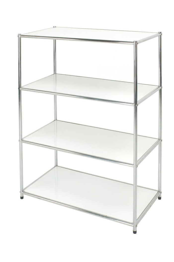 Scaffale in Acciaio Cromato 4 Ripiani Bianchi Tosini E-408012W