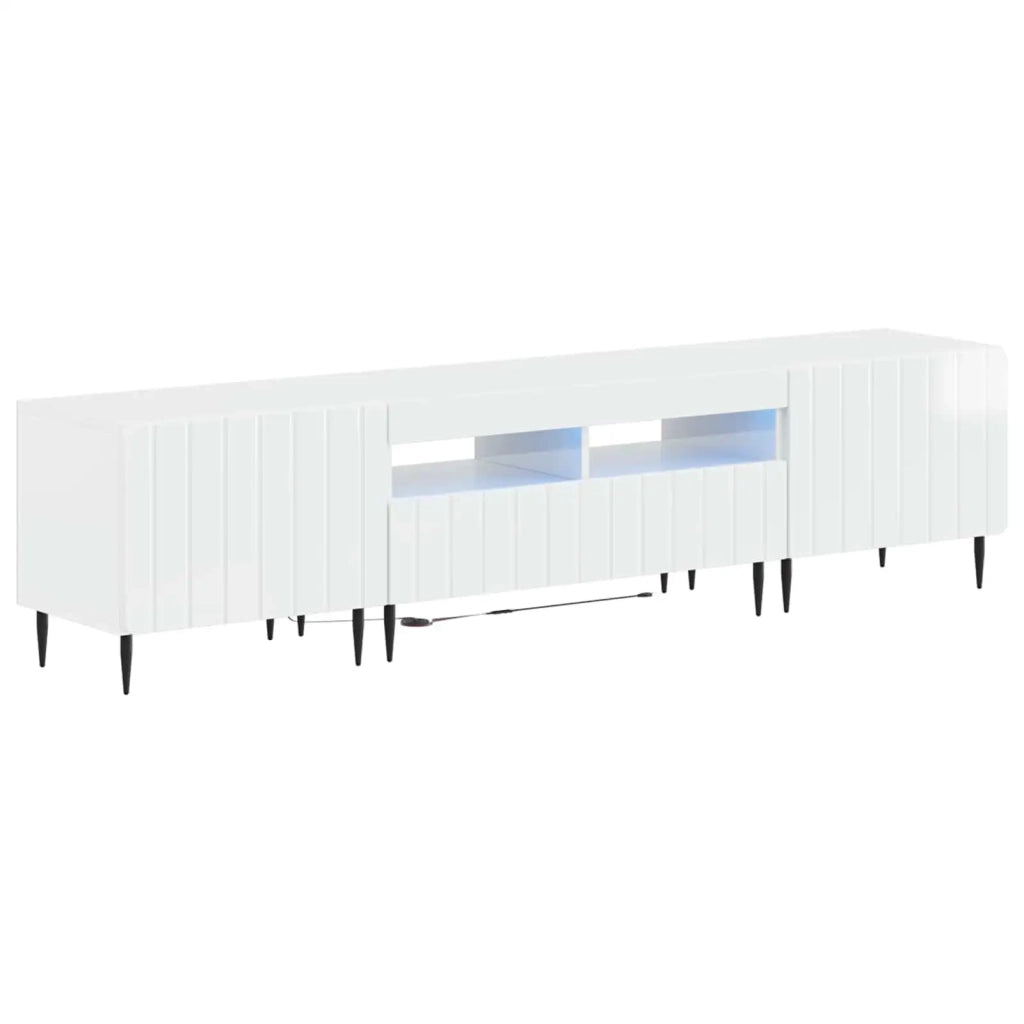 Mobile TV LED a 5 pezzi Bianco Lucido Legno ingegnerizzato 3416520