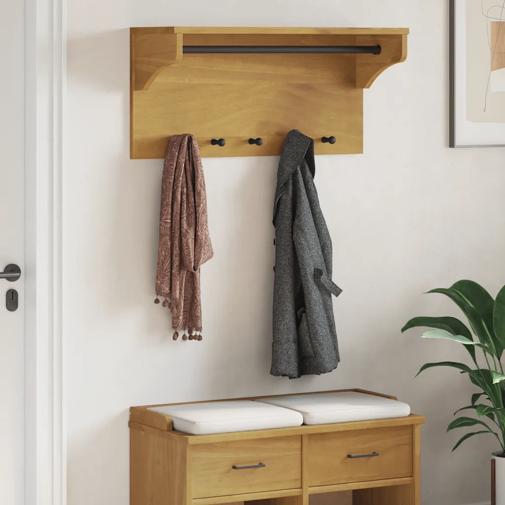 Appendiabiti da Parete SANDNES 87x30x42 cm in Legno di Pino 4010473