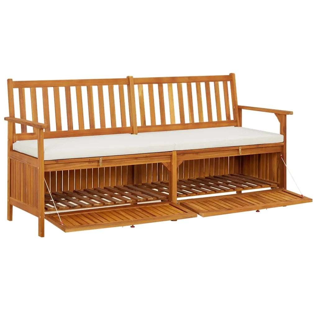 Cassapanca con Cuscino 170 cm in Legno Massello di Acacia 316738