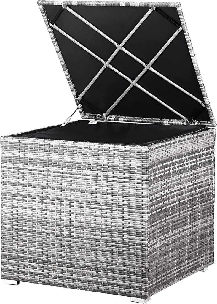 ® Baule da Giardino 318 L Impermeabile 75x75x70cm Contenitore Esterno Polyrattan Marrone