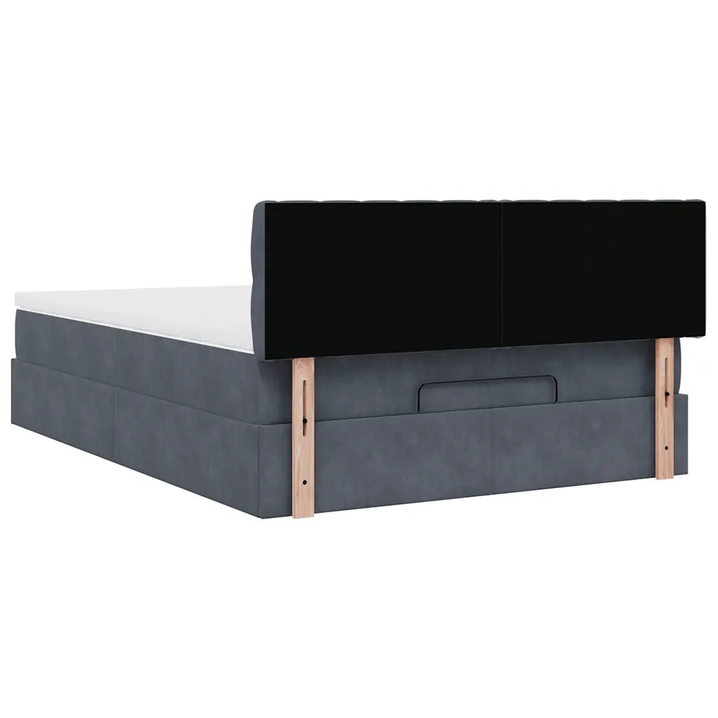 Struttura Letto Pouf con Materasso 140x190 cm Velluto 3312693