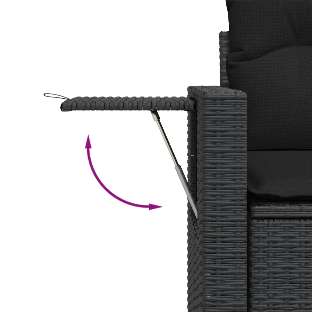 Set Divani da Giardino con Cuscini 7pz Nero Polyrattan 3220464
