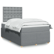 Giroletto a Molle con Materasso Grigio Chiaro 120x190cm Tessuto 3292009