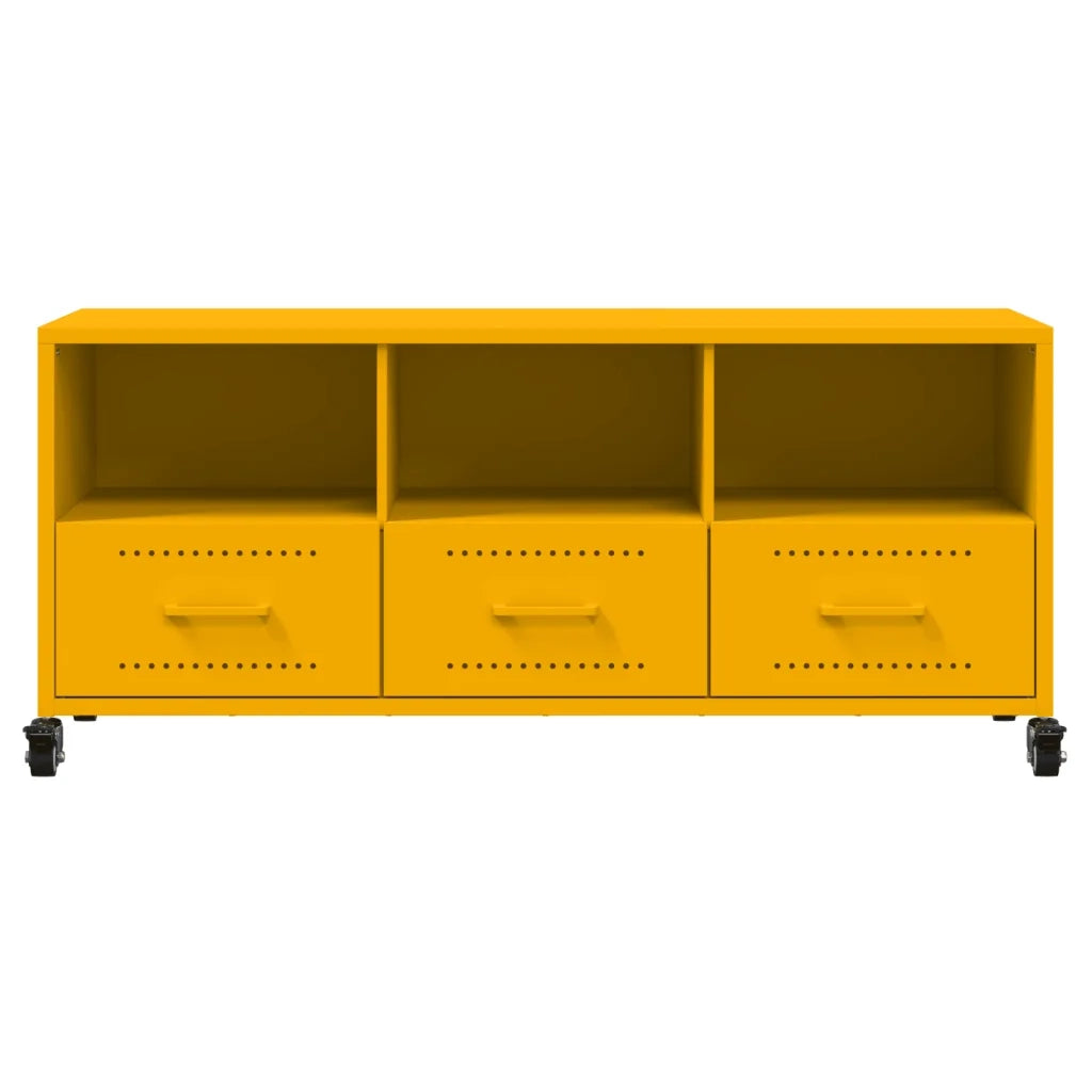 Mobile TV Giallo Senape 100,5x39x43,5 cm in Acciaio 846695