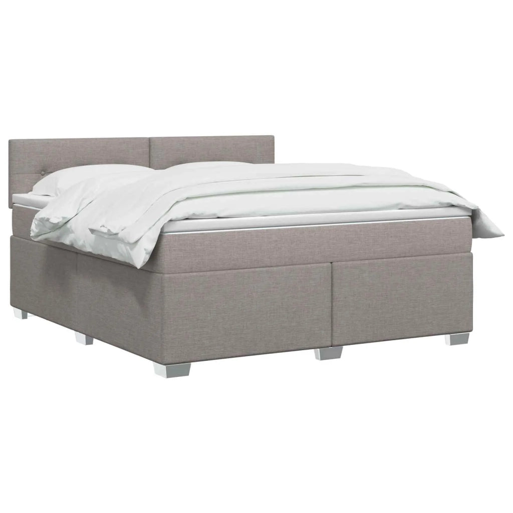 Letto box spring con materasso Tortora 180 x 200 cm Tessuto 3450541