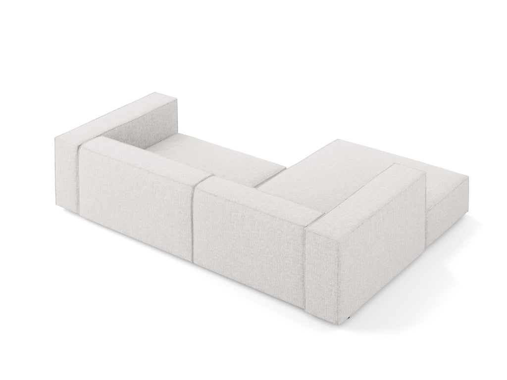 Cosmopolitan Design - Divano angolare sinistro "Arendal" 3 posti in ciniglia grigio chiaro 