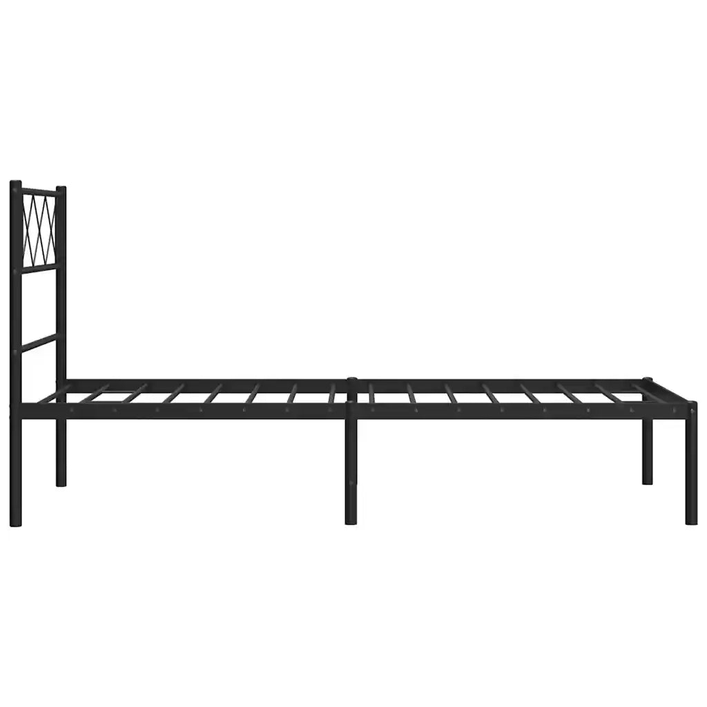 Giroletto con Testiera Metallo Nero 100x200 cm 372272