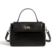 Borsa a mano e a tracolla da donna in vera pelle nera