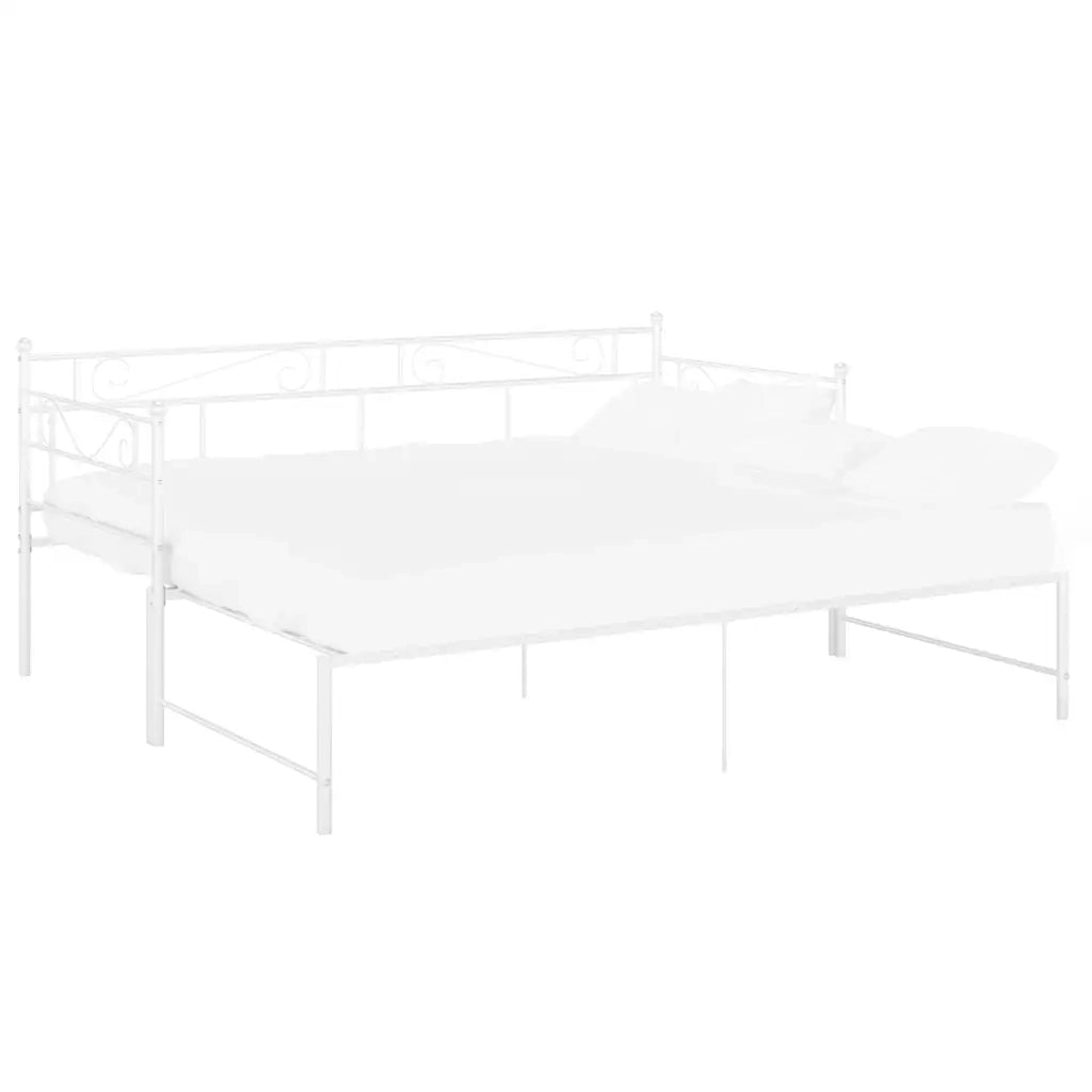 Telaio Divano Letto Estraibile Bianco in Metallo 90x200 cm