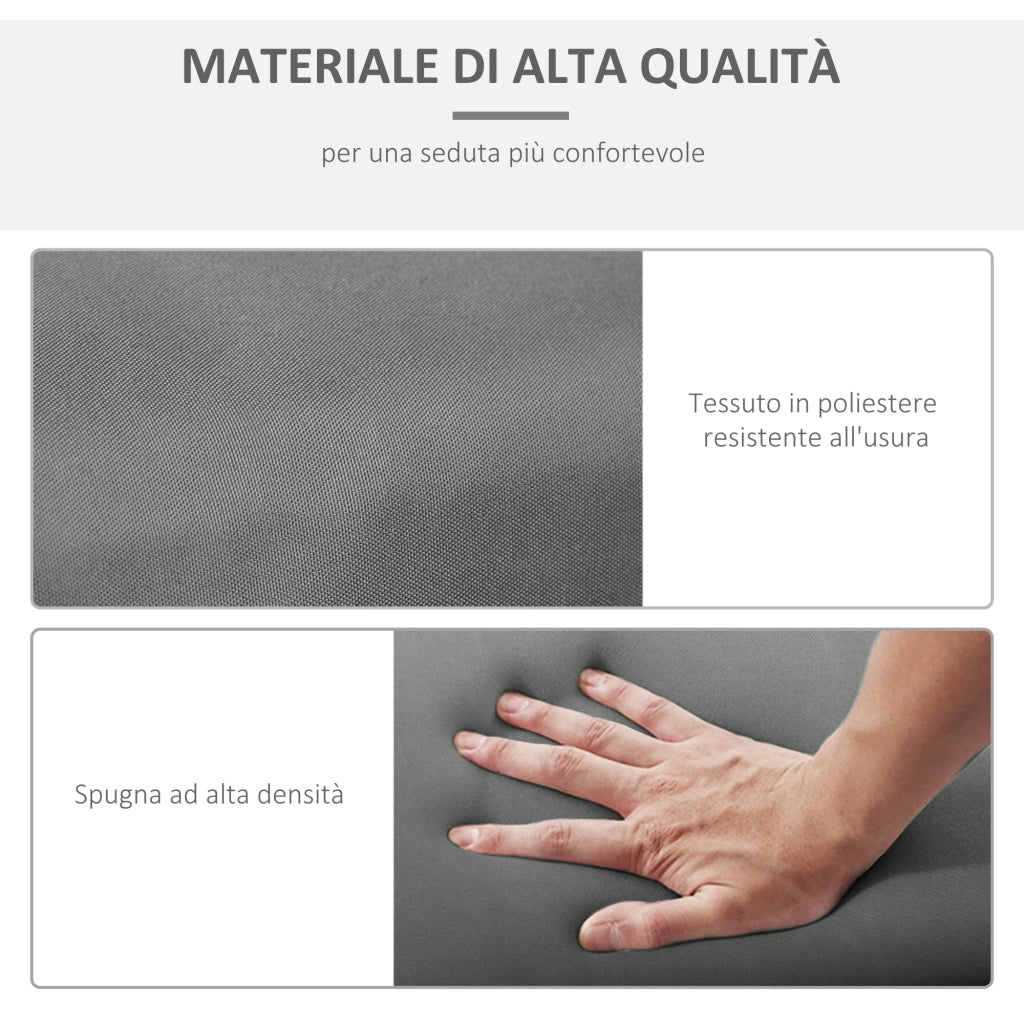 Cuscini per Sdraio da Esterno ¨C zephmum ¨C Grigio Scuro, Cotone, 196x55x8 cm
