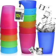 Bicchieri in plastica colorati, 250 ml, riutilizzabili, indeformabili, bicchieri in plastica, bicchieri da party, bicchieri per bere, servizio da party, servizio da campeggio, bicchieri per drink, per bambini