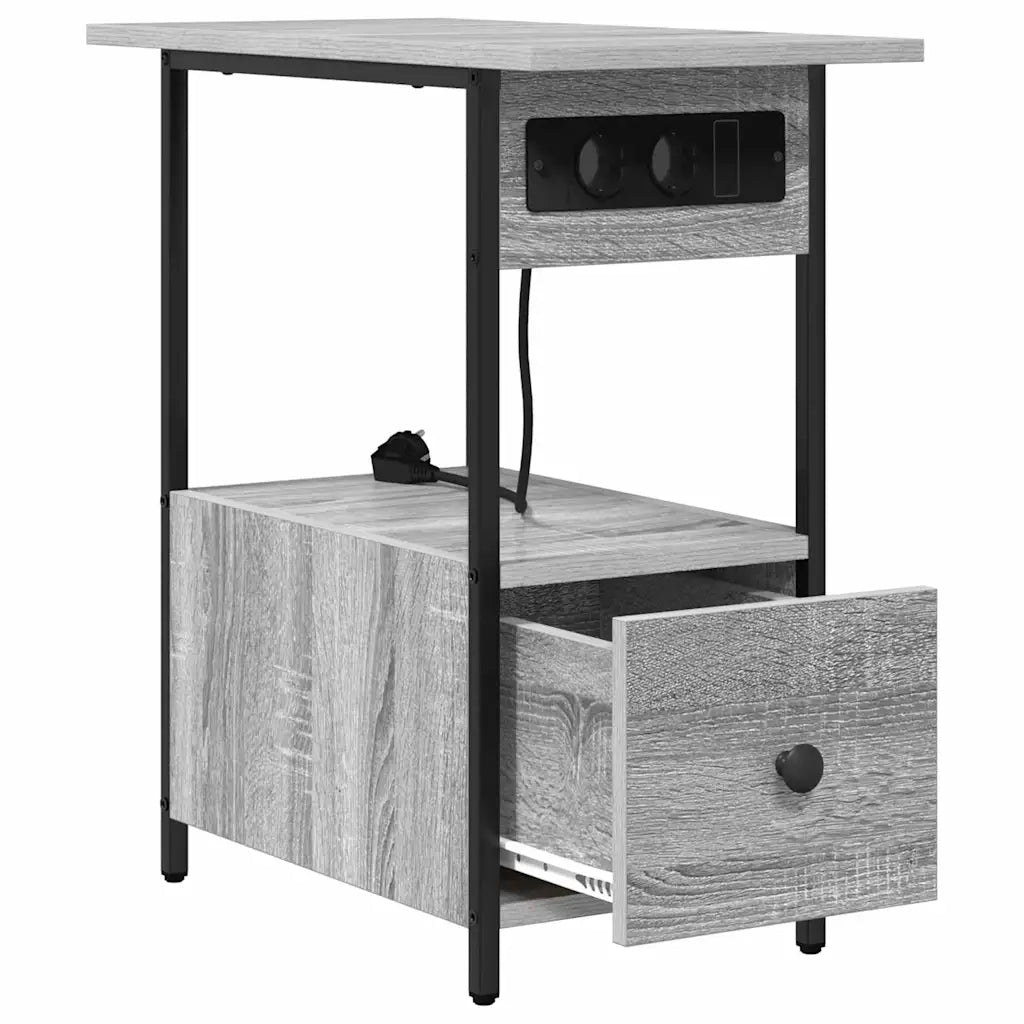 vidaXL Armadio da Notte con cassetto Grigio sonoma 60 x 30 x 61 cm
