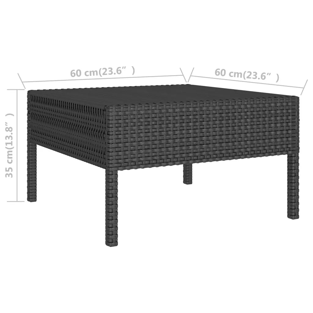 Set Divani da Giardino 2 pz | Set Salotto da Giardino con Cuscini in Polyrattan Nero