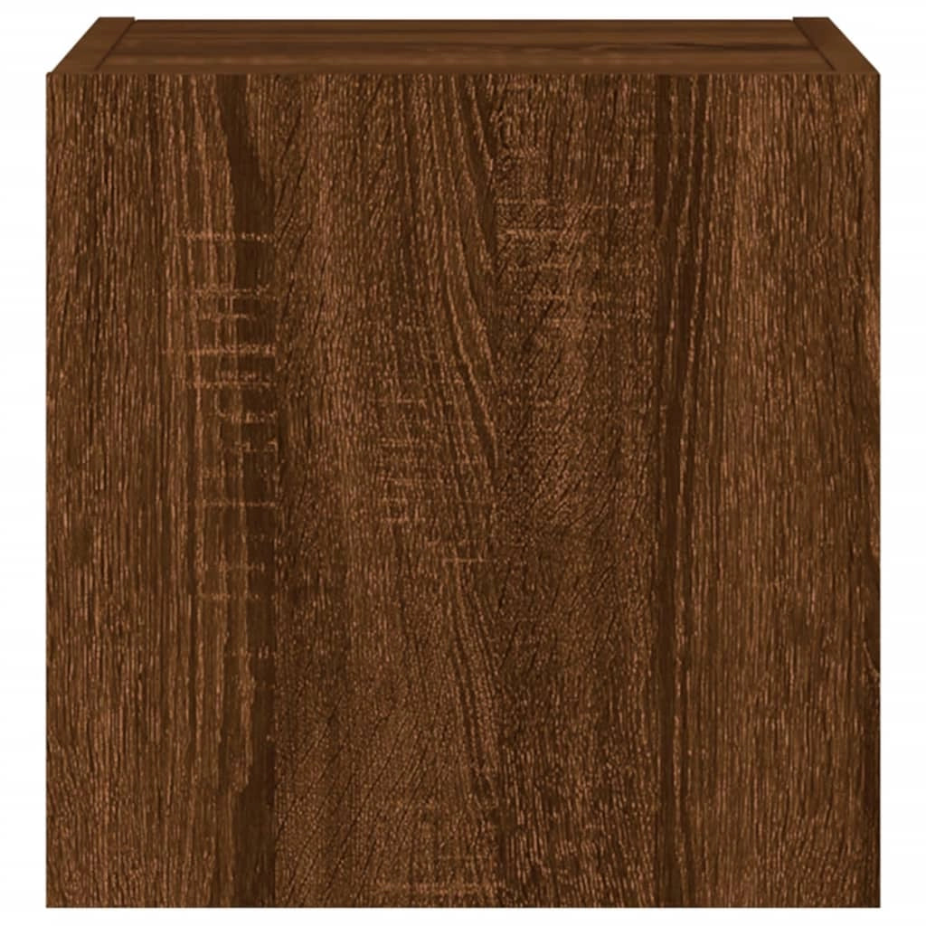 Mobile TV multimediale da parete mensola TV credenza TV mobile TV sala da pranzo soggiorno camera da letto luci LED 2 pezzi rovere 30,5 x 35 x 30 cm marrone 02_0029158