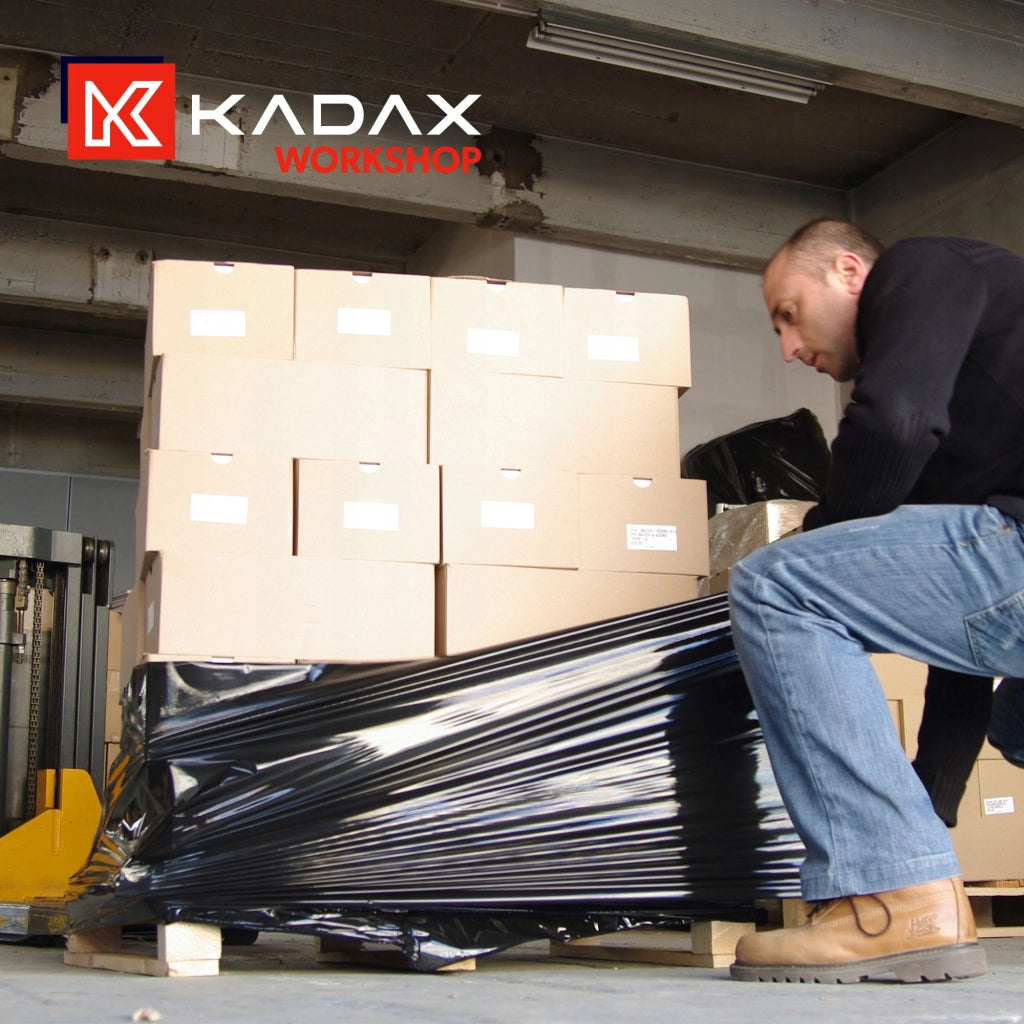 Pellicola estensibile KADAX nera, resistente, 2,5 kg, XL, alta copertura, confezione da 6 pezzi.