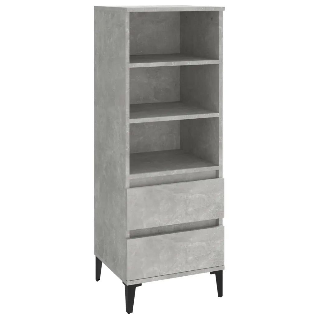 Credenza | Madia | Buffet da pranzo | Armadio da pranzo Grigio Cemento 40x36x110 cm in Legno Multistrato