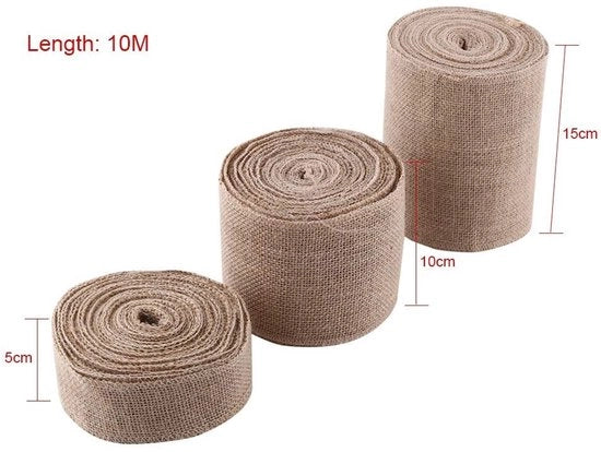 Tessuto di Juta 10 m Tessuto a Maglia - Tavolo da Festa - Decorazione di Matrimonio - Artigianato - Riciclabile - Buona Durezza - Lino di Juta