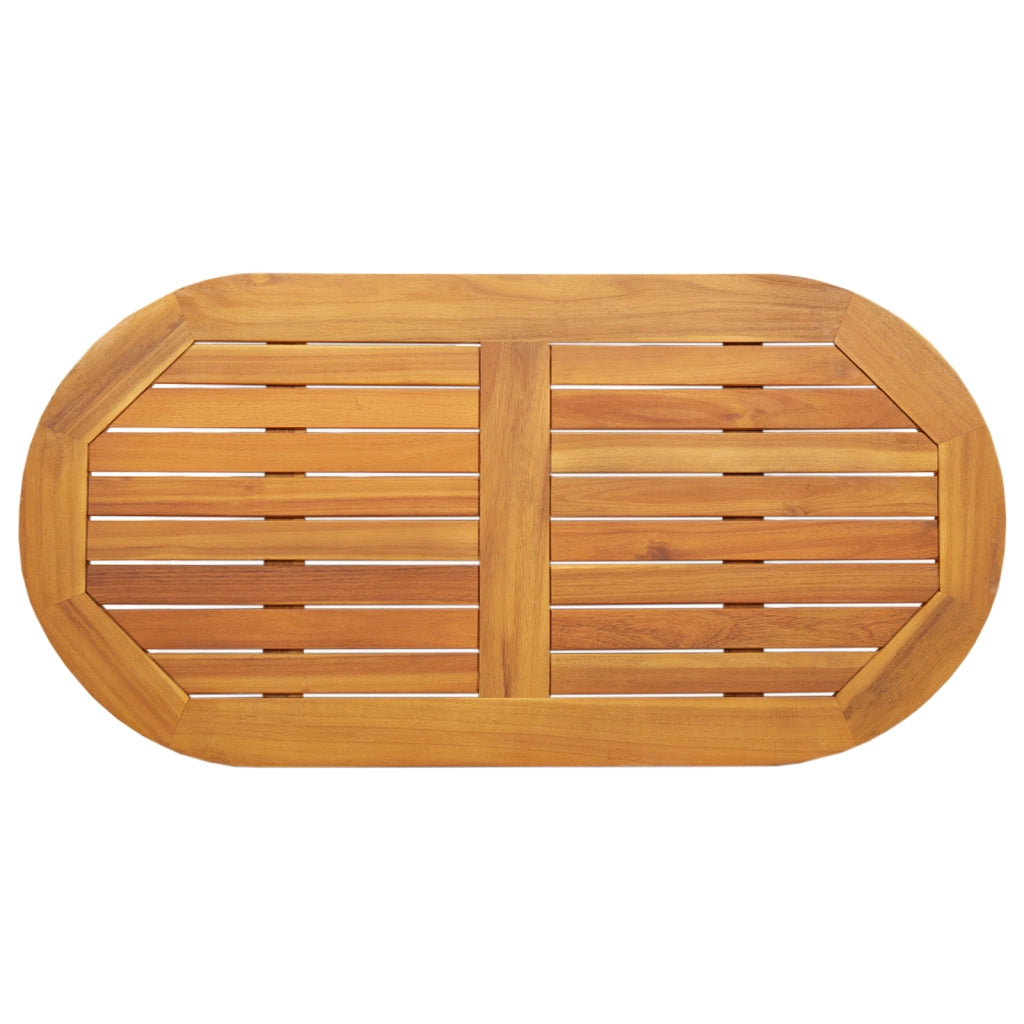 Piano Tavolo 100x50x2.2 cm Ovale in Legno Massello di Acacia