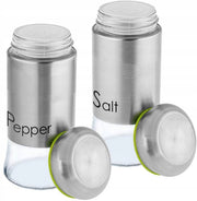 Set di ciotole per sale e pepe, 2 pezzi, 150 ml, ciotola di vetro e acciaio inossidabile, ciotola per sale miniatura, ciotola per spezie con coperchio, contenitore per spezie, piccolo, trasparente/argentato